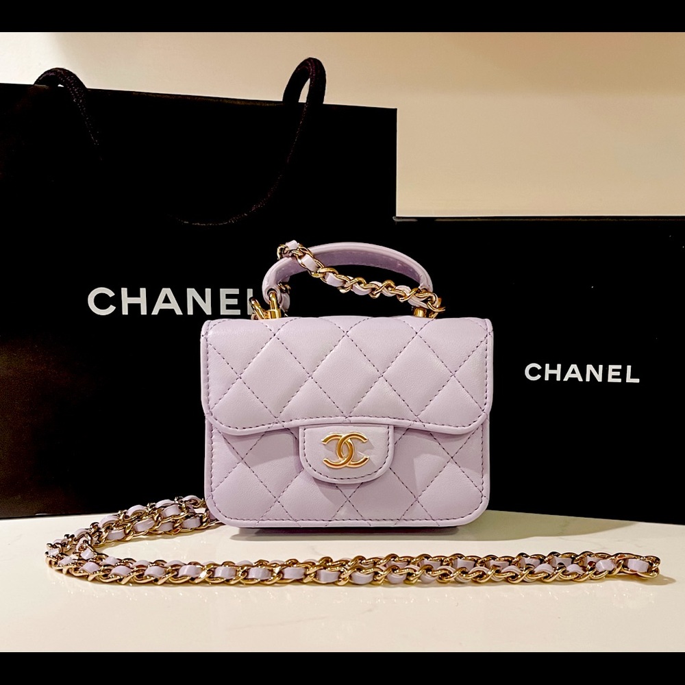 CHANEL FLAP COIN PURSE WITH CHAIN